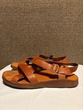 Chaco Wayfarer Ankle Strap Sandals Womens Size 12 Rust Brown Leather Performance